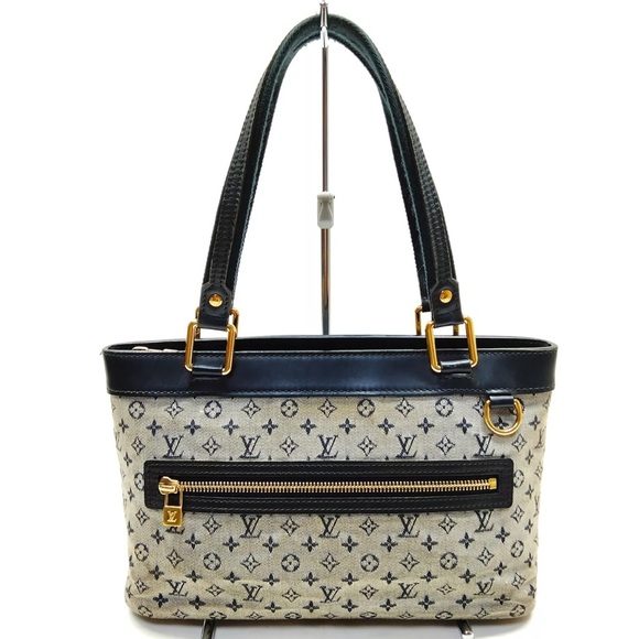 Authentic Louis Vuitton LV Hand Bag LucillePM Blue Monogram Mini Lin - Picture 5 of 17